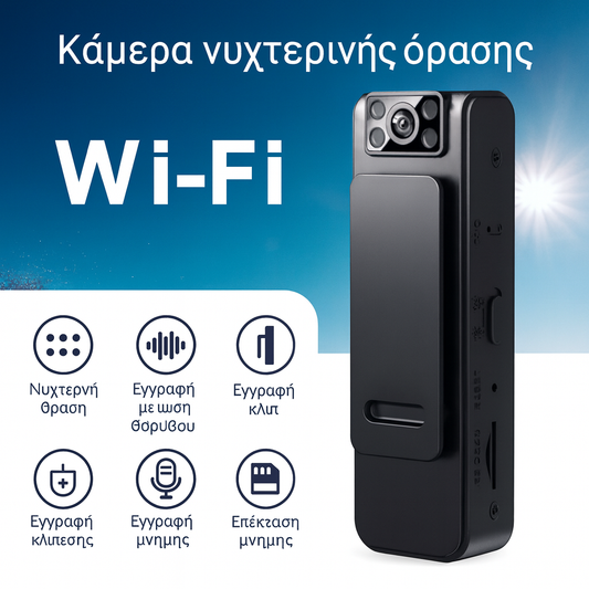 📡 Κάμερα HD με WiFi & Μεγάλη Αυτονομία 🔋